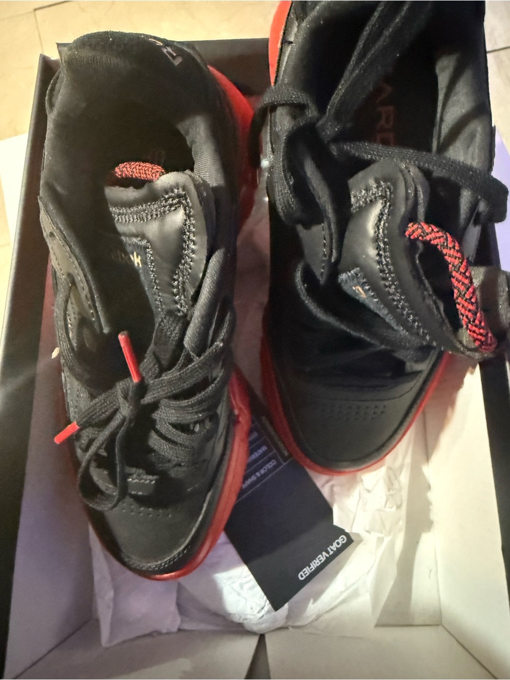 Reebok Kids Black and Red High-Top Sneakers